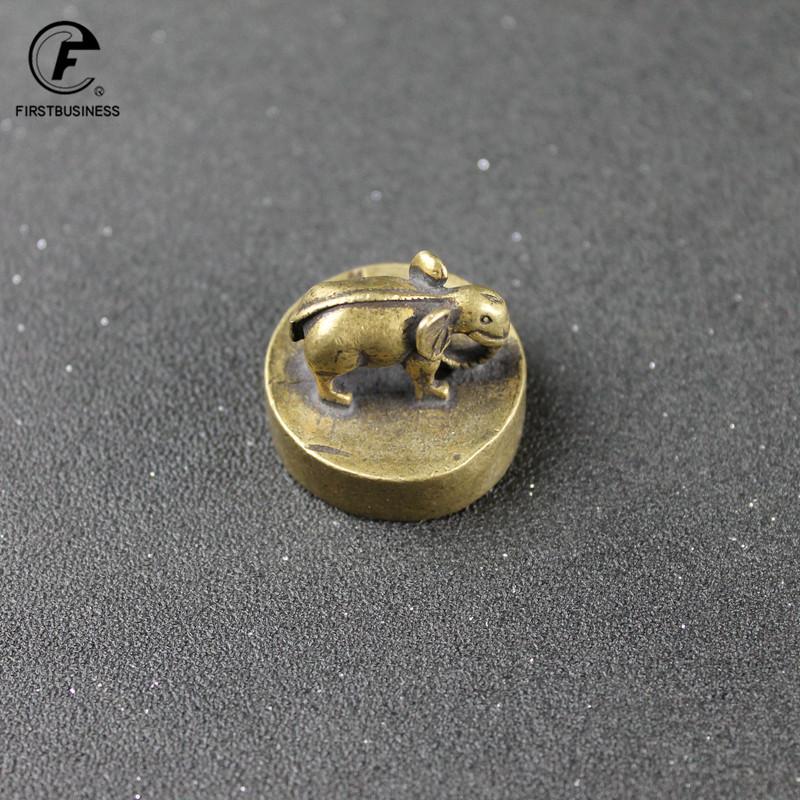 Solid Pure Brass Elephant Seal Statue Chinese FengShui Lucky Home Decorations Ornaments Lovable Animal Figurines Desk Decor