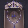 Set de cercei colier coroană de cristal de lux Set de bijuterii de mireasă cu strasuri Accesorii de păr pentru nuntă de mireasă Set de tiare pentru coroană