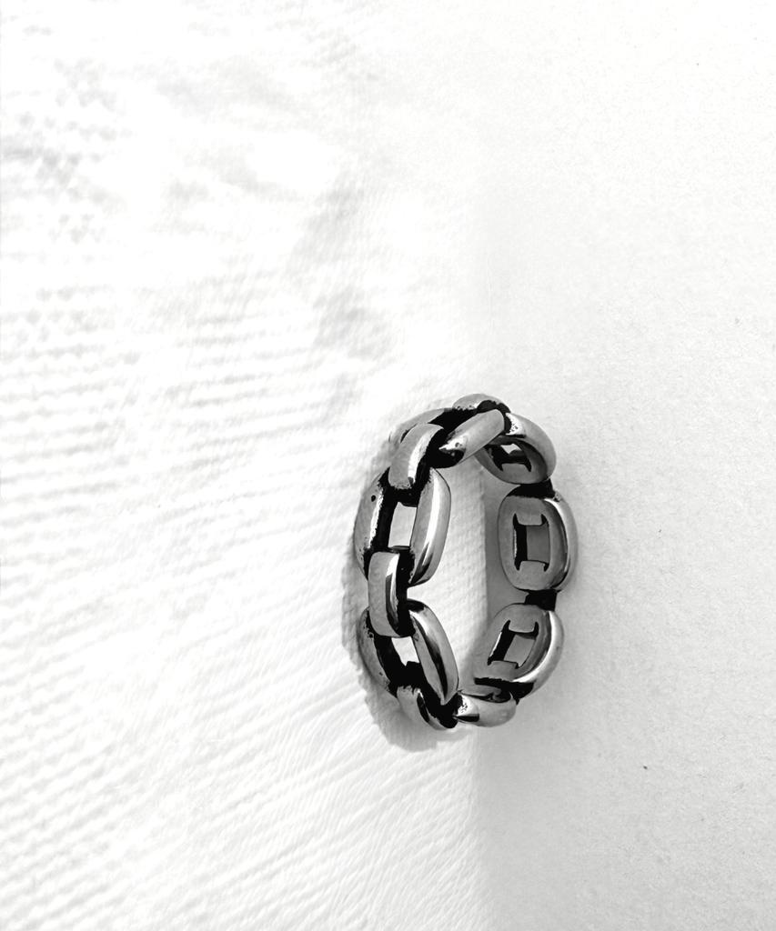 Glory_Arden [Unisex] Vintage Chain-Shaped Surgical Steel Ring / Gsor-006