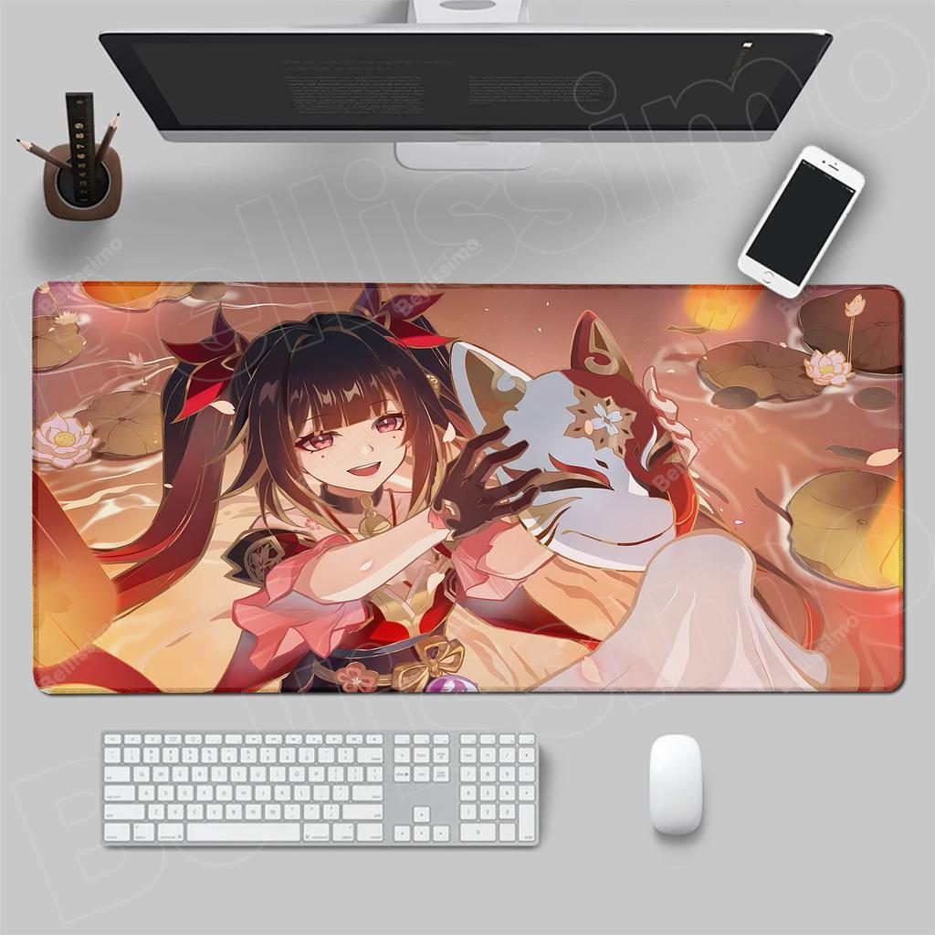 Anime Gaming Mousepad Honkai Star Rail Mouse Pad Locking Edge Mouse Mat Office Large Non-Slip Keyboard Mat Raiden Bosenmori Mei