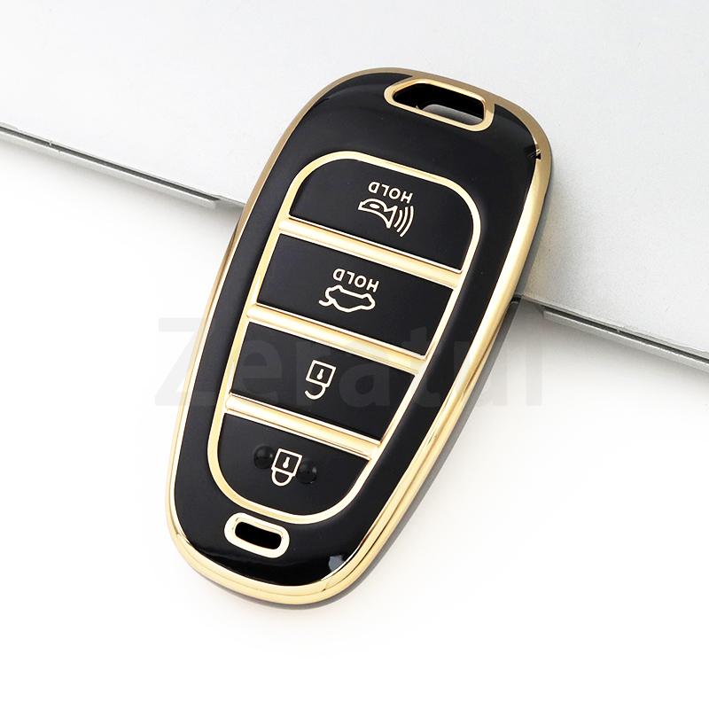 4 Tasten TPU Auto Schlüsselhülle Abdeckung Für Hyundai Santa Fe Tucson Nexo Nx4 Atos Prime Solaris Schale Schlüsselanhänger Halter Zubehör