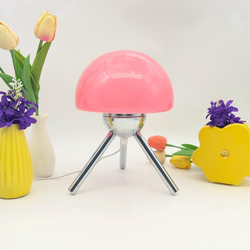 

Ночной светильник с грибами, сенсорный выключатель, прикроватная тумбочка для спальни, теплый регулируемый настольный светильник, заряжаемый через USB, атмосферные ночные светильники USB Plug розовый