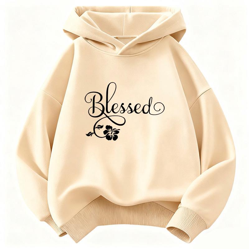 Blessed Flower Printed Design Hoodie Kids Children's Sweatshirt Hoody for Boys Girls Autumn Winter Casual Hoodies