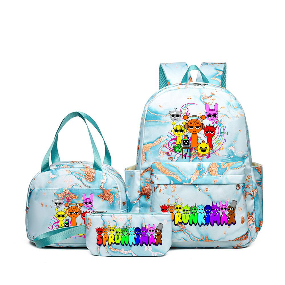 3D New Game Rhythm Box Sprunki School Bag Backpack Elementary and Secondary School Backpack Crossbody Bag Pencil Bag