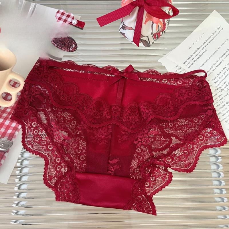 Women Lace Panties Seamless Breathable Briefs Low Waist Lingerie Underwear