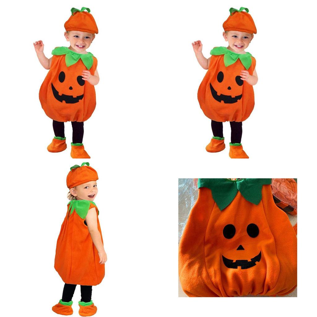 Vibrant Orange Pumpkin Fancy Dress For Children Halloween Celebration Events