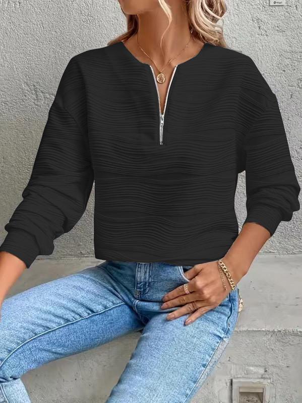 Casual Womens Hoodie With Zipper Long Sleeve Cotton Polyester For Summer Comfort