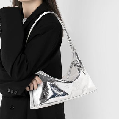 Women's First Layer Cowhide Bag Light Luxury New Trendy Fashion High-end Niche Super Hot One-shoulder Underarm Bag Popular