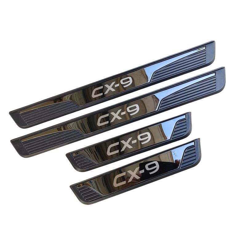 Door Sill Pedal Car Scuff Plate For Mazda CX-9 CX9 2016 2018 2024 Protector Threshold Trim Auto Guard Cover Accessorie
