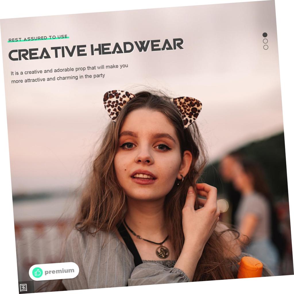 DOITOOL Set of 2 Cat Ear Headbands for Cute Animal Ear Hair Accessories for Parties and Photo Inch Size Kids, Shoots, Approx. 7.3