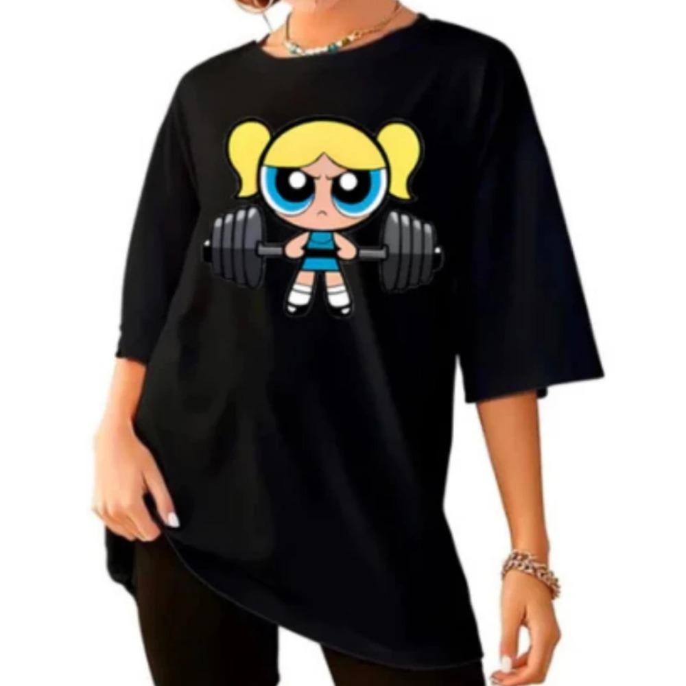 

Girls Super Powerful Blouse Training Streetwear T-shirt Womens Shirt Academy Gym Fitness T-shirt XS