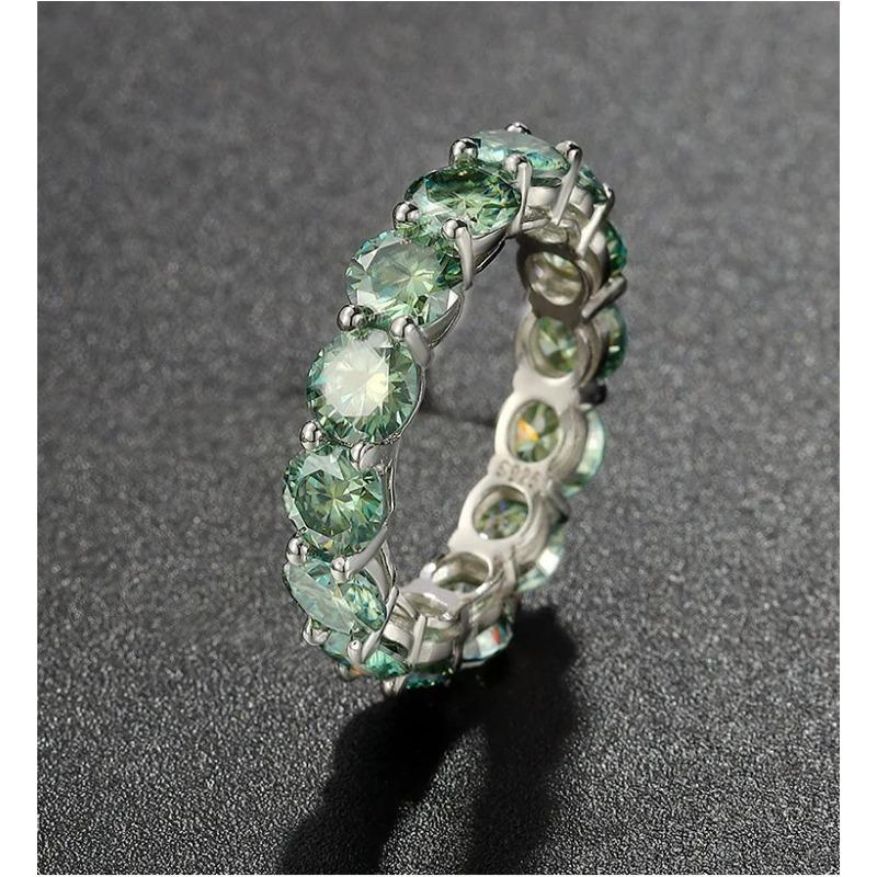 5mm Black and White Color D Color Vvs Moissanite Ring 925 Sterling Silver Total 7 Carat Classic Wedding Anniversary Gift