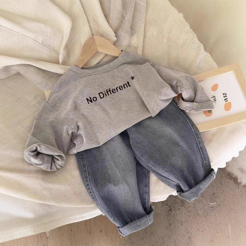 Cotton Long Sleeve Kids T Shirt Unisex Cartoon Printed Casual Children Tops