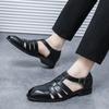 Heißverkaufende Retro Römische Ledersandalen für Herren - Sommerlich Lässig Hohl Design mit Schnalle