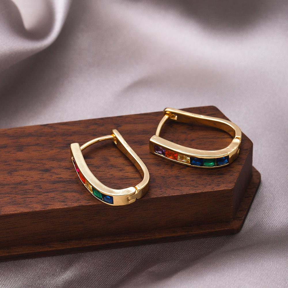 

Элегантные серьги-каффы в виде круга, инкрустированные бриллиантами - Женская роскошь, Не тускнеющая ювелирная бижутерия