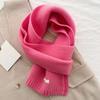 Cold-proof Knitting Wool Scarf Solid Color Winter Warmer Scarf Long Thickened Neckscarf  Winter