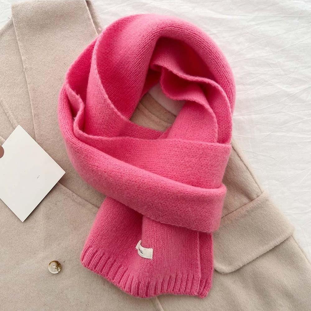 Cold-proof Knitting Wool Scarf Solid Color Winter Warmer Scarf Long Thickened Neckscarf  Winter
