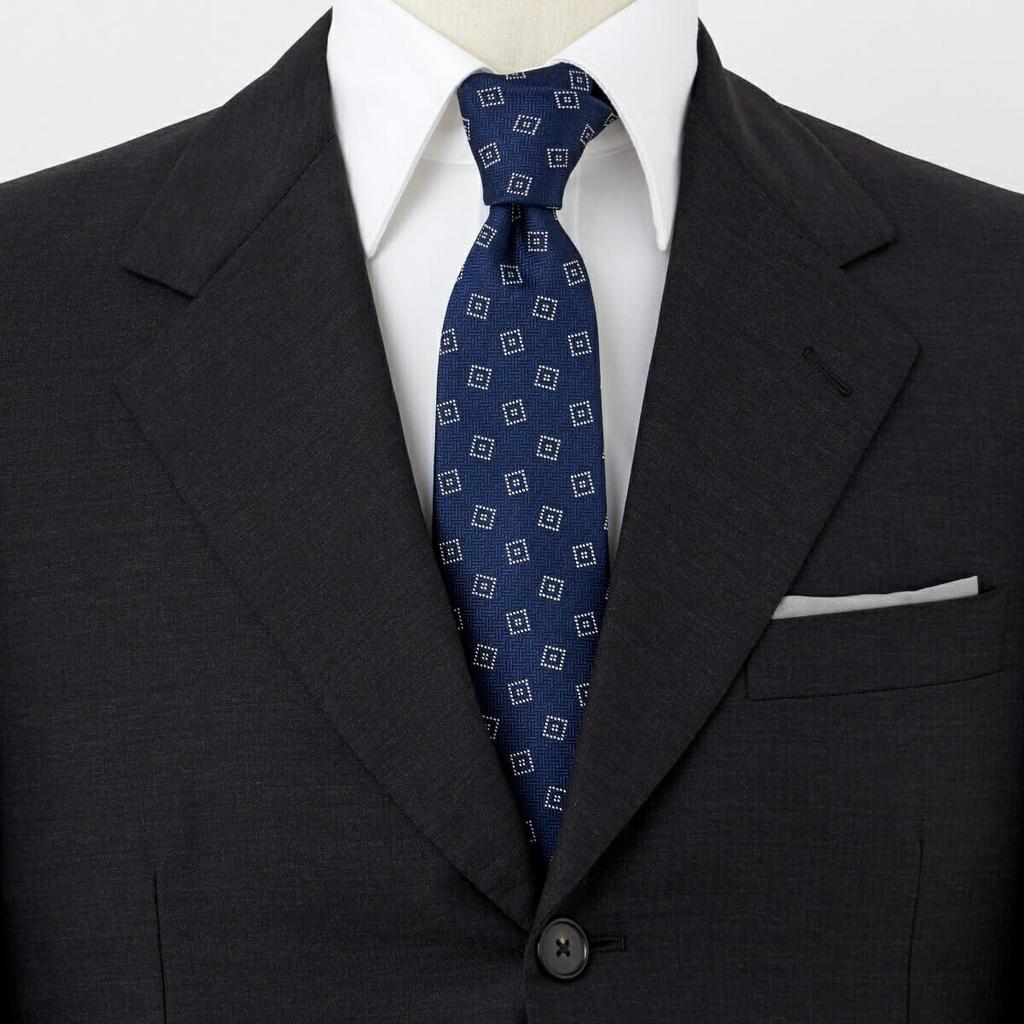 Ogier Silk Regular Yamanashi Melange Small Made in 8cm Wide Men's Tie, Pattern, Pattern, Japan, Business, Stylish,