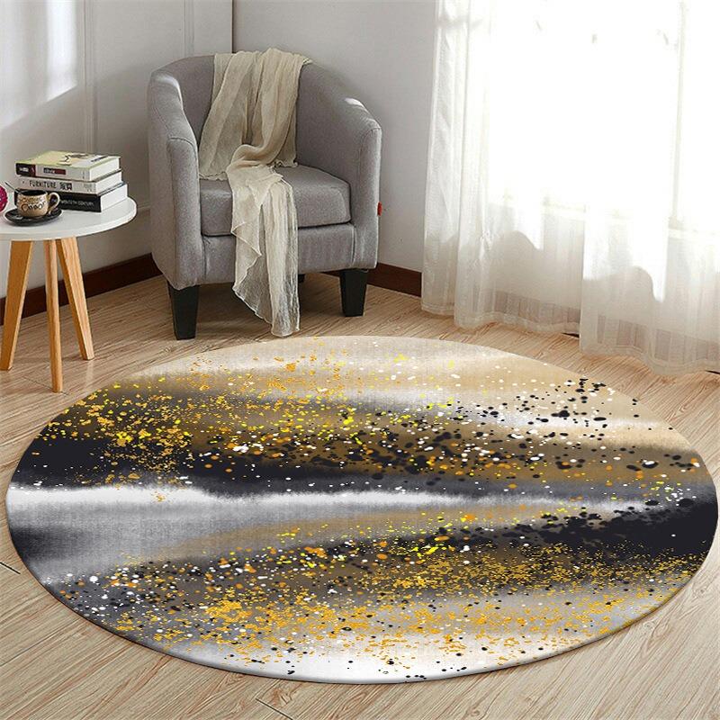 Realistic Earth Globe Moon Surface Starry Sky Round Carpet Mat Rug 3D Cosmic Home Decoration Living Room Bedroom Kids Room