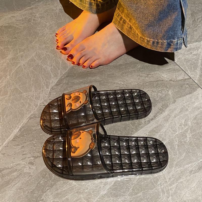 

Высококачественные прозрачные хрустальные тапочки для дома, летние, для ванной комнаты, противоскользящие, дезодорирующие, с мягкой подошвой, домашняя мода, хрустальные туфли Size 40/41 is one size smaller