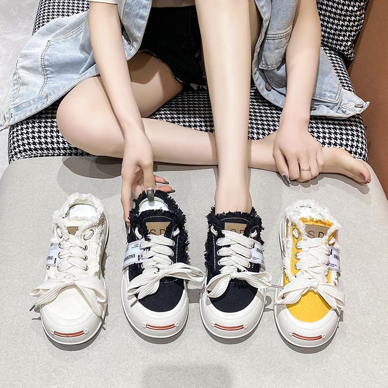 Xiaobai cool slippers women's summer spring outer wear 2025 new thick-soled fashion one-pedal bag head half-drag lazy canvas shoes