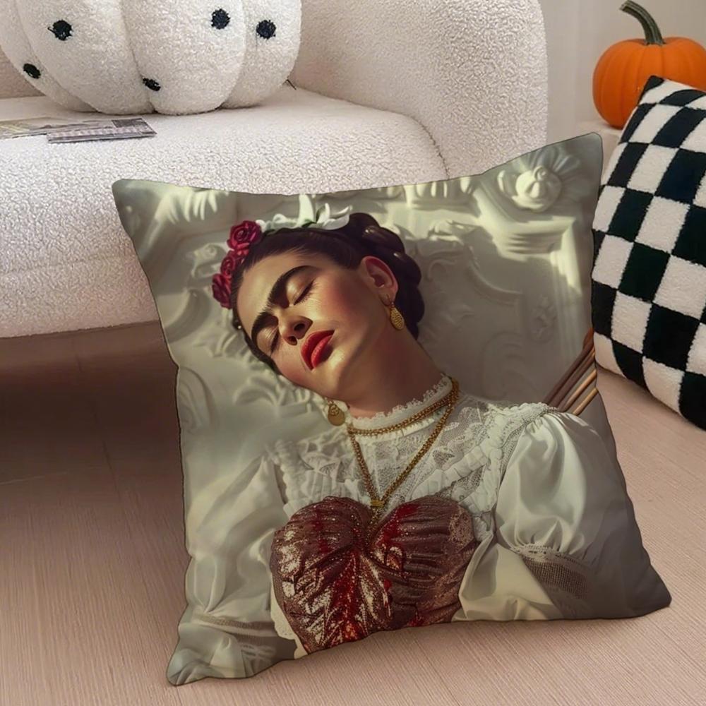 Artist Iconic FFrida KKahlo Cushion Cover Throw Pillow Cover Hidden Button Durable Polyester Chair Cushion