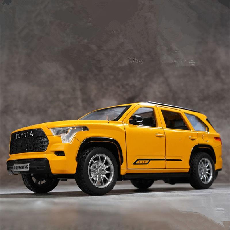 1/24 Toyota Sequoia SUV Simulation Alloy Car Model Diecast Metal Off-Road Vehicles Car Model Sound and Light Boys Toy for Children Gift