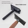 Travel Protable PU Leather Double Edge Safety Razor Head Sleeve Long Handle Universal Protective Case Without Razor Razor Cover