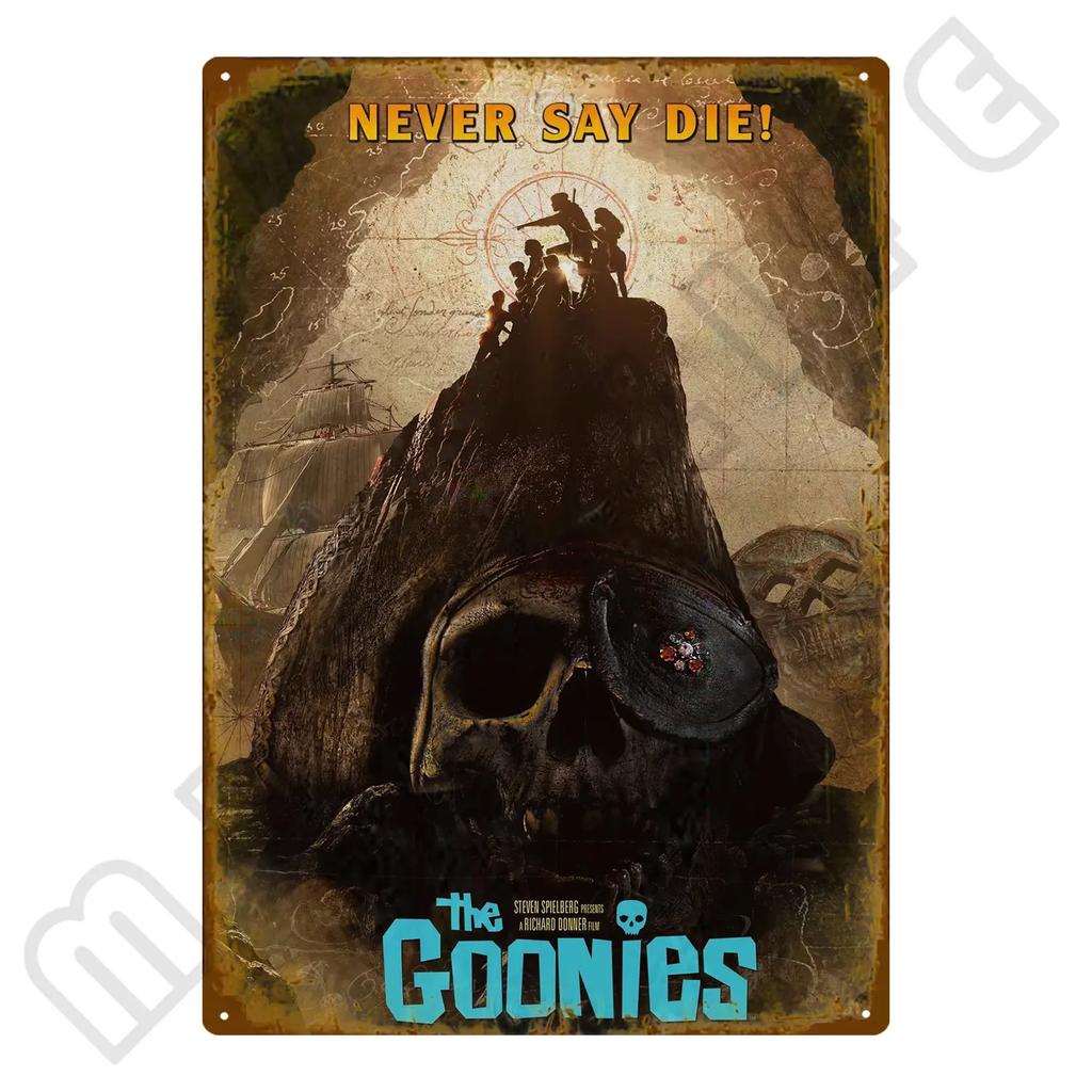 Klassischer Film GOONIES Kinoposter Blechschild für Zuhause Bauernhaus Café Küche Badezimmer Toilette Wohnzimmer Wanddekoration
