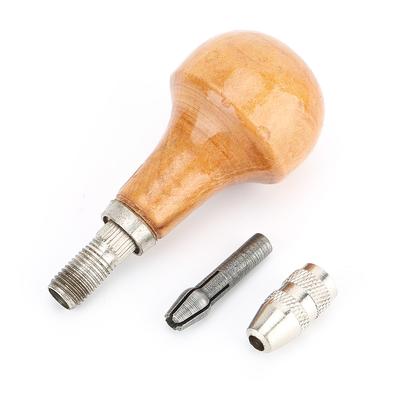 Étau à broches à manche en bois Perceuses à main pour bijoux DIY, travail du bois, artisanat du bois