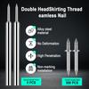 500pcs Double-Head Skirting Thread Seamless Nails,2-Sided Nails with 5 Sleeve Tool,Invisible Double Headed Trim Seamless Pins for Seamless Baseboard