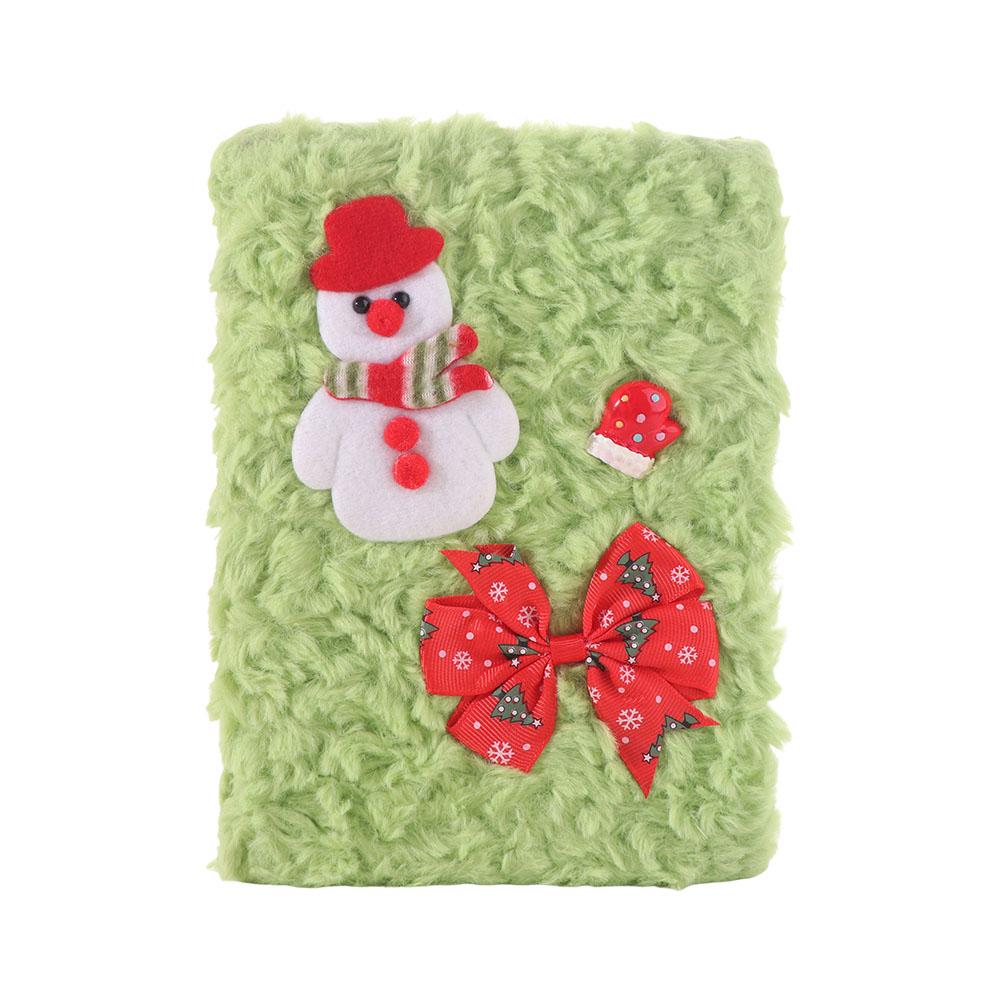 

Durable A5 Christmas Notebook Soft Cartoon Horizontal Line Handbook Square Cute Journal Notebook Gift зелёный