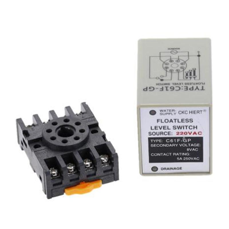 Relais de niveau C61F-Gp Ac220V Contrôleur de niveau de commutateur de niveau sans flotteur avec base