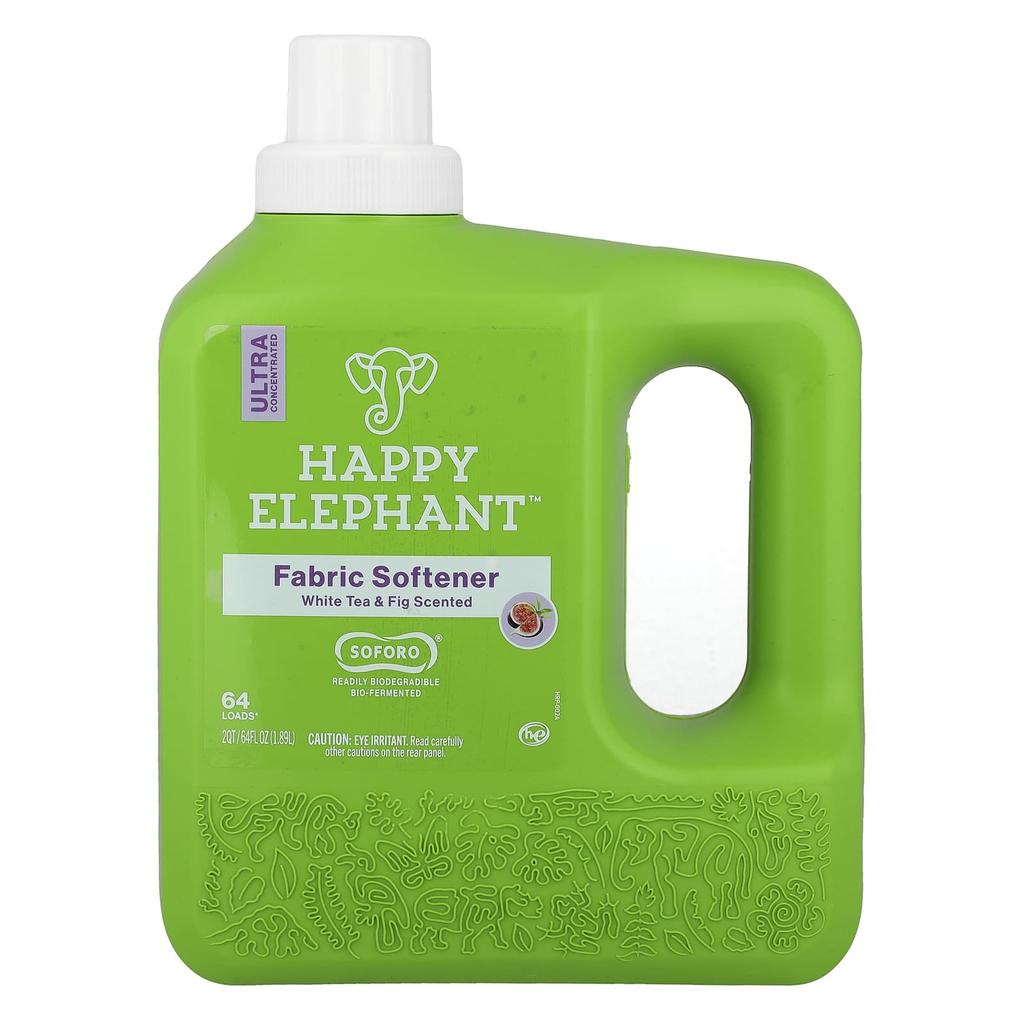 Happy Elephant, Fabric Softener, White Tea & Fig, 1.89 l (64 fl oz)