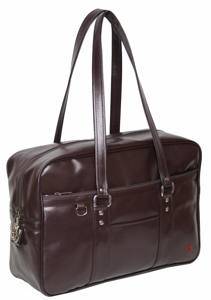 Synthetic Leather School Bag Chocolate [Country Field] [6945]