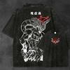 Mahoraga T-Shirt Jujutsu Kaisen Herren Säurewäsche Mahoraga Rad Anime Grafik Streetwear Shikigami Göttlicher Hund Vintage Bootleg T-Shirt