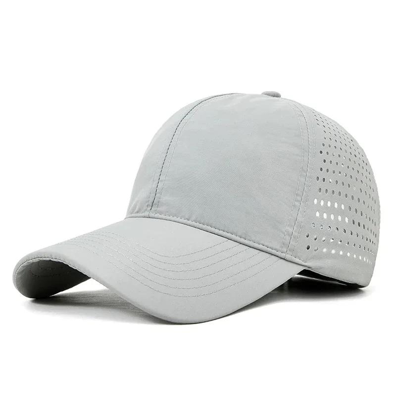 Grote Maat Sneldrogende Baseballpetten Heren Buiten Sport Papa Hoed Zomer Oversized Licht Net Ademend Snapback Trucker Cap 65cm XL 60-63cm gray