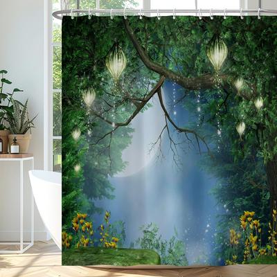 Magic Forest Shower Curtain Fairy Jungle Fantasy Wonderland Waterproof Polyester Hook Shower Curtain for Bathroom Decoration