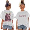 KATSEYE Trendy Girls' Printed Children's Round-neck Short-sleeved T-shirt for Summer Loose and Comfortable Casual Wear