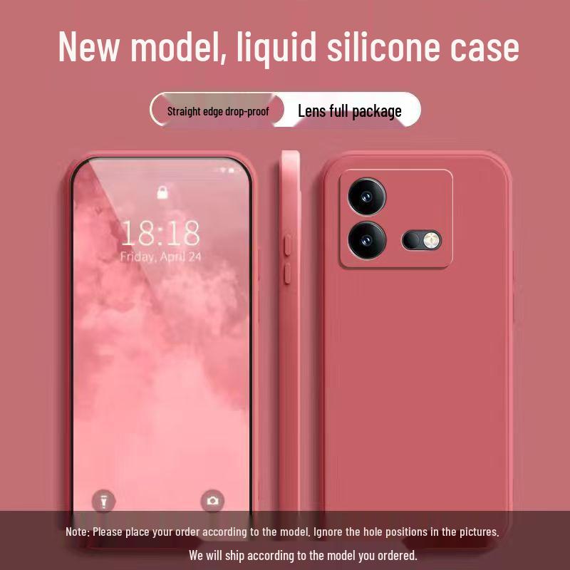 iQOO Neo8 Solid Color Liquid Silicone Anti-Drop Soft Phone Case