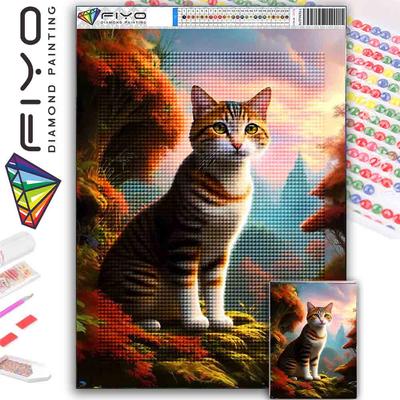 Pittura diamante fai da te rotonda completa Punto croce scena animale 3D Arte decorativa per la casa pittura diamante 5d pittura arte diamante