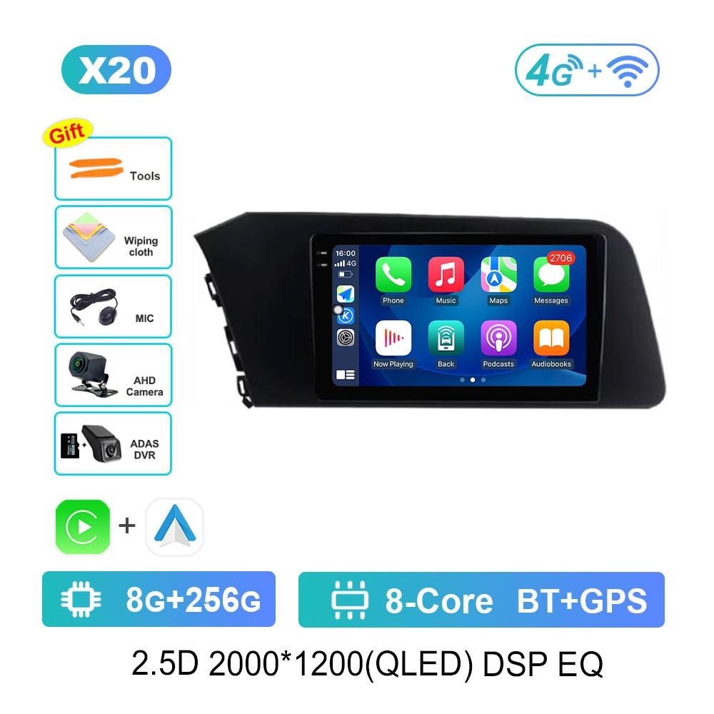 Bluetooth DSP Stereo Car Video Multimedia Player for Hyundai Elantra VII CN7 2020 2021 Android 14 WiFi 4G GPS Touch Screen