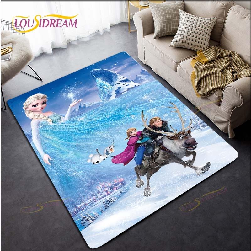 3D Printing Rug for Kitchen Doormat Bedroom Anime Frozen Carpets for Living Room Laundry Bathroom Non-slip Floor Mat