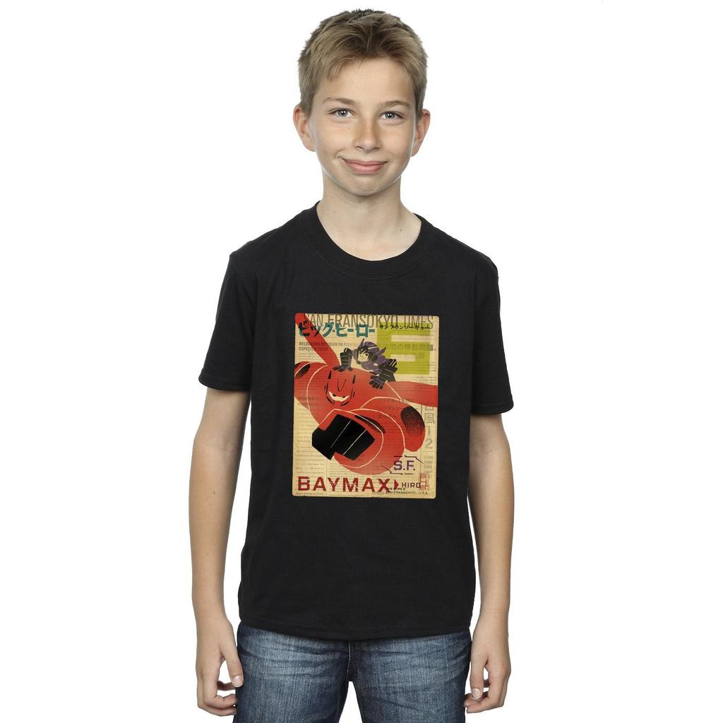 Disney Big Hero 6 Baymax Flying Baymax Zeitungs-T-Shirt für Jungen