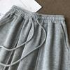 Summer High Elastic Lace Up Drawstring Women Shorts Wide Leg Short Fitness Running Shorts Loose Casual Large Sports Quarter Pants Streetwear Female