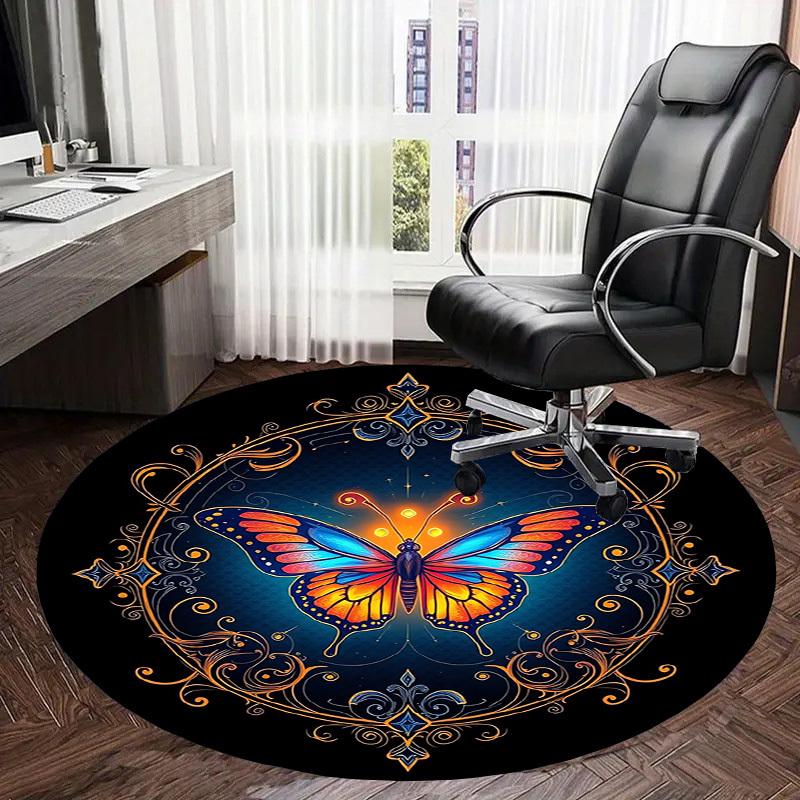 1pc Enchanted Butterfly Mandala Round carpet, Perfect for Decorating Chairs, Living Rooms, Or Bedrooms, for Living Room.180