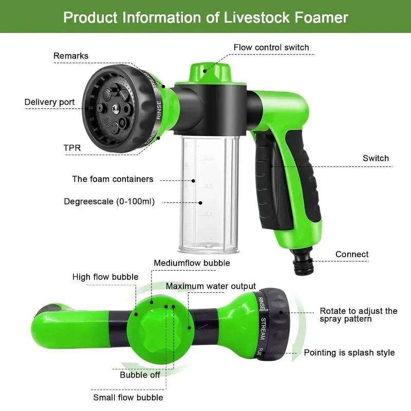 High Pressure Auto Foam Lance Water Gun with 3 Grade Nozzle Jet Car Washer Portable Tool