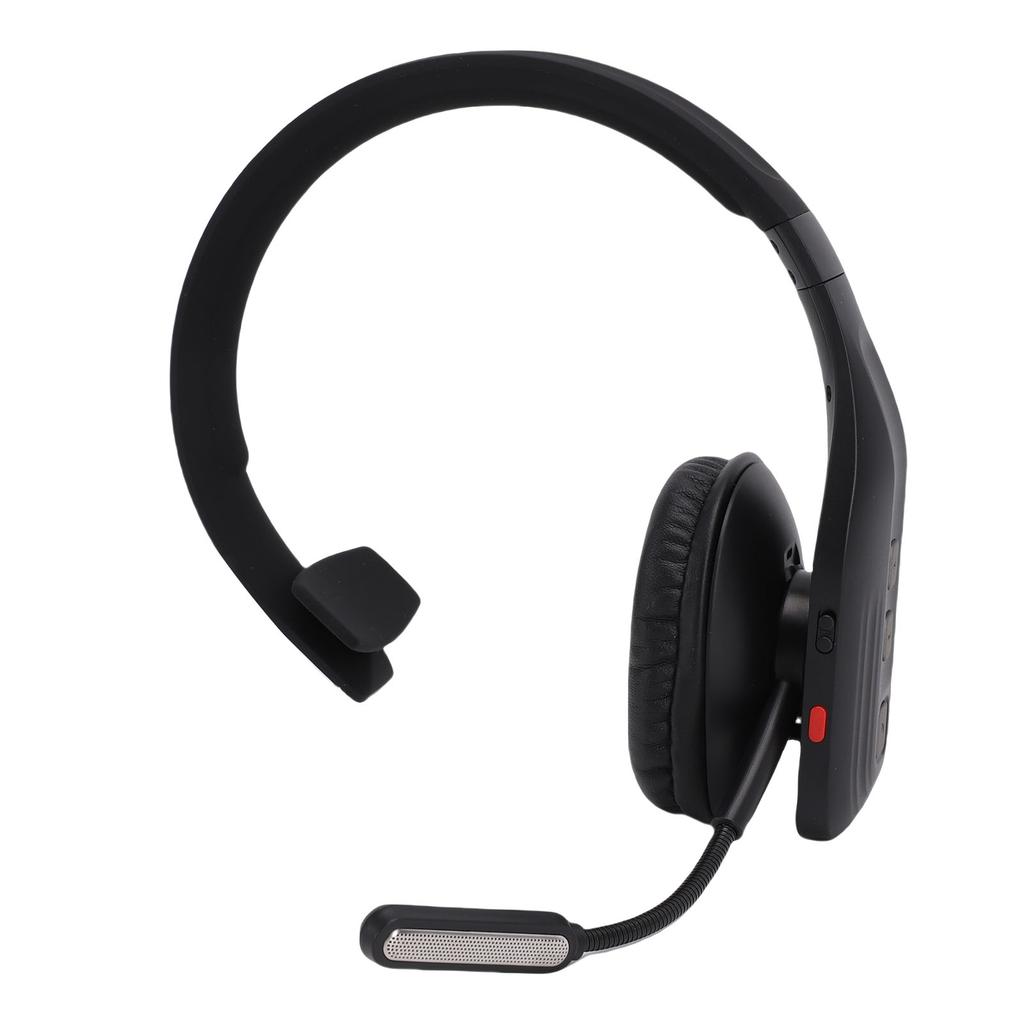 Trucker Bluetooth Headset with AI Noise Canceling Mic Mute Key Single Ear Wireless Headphones for Truck Driver Video