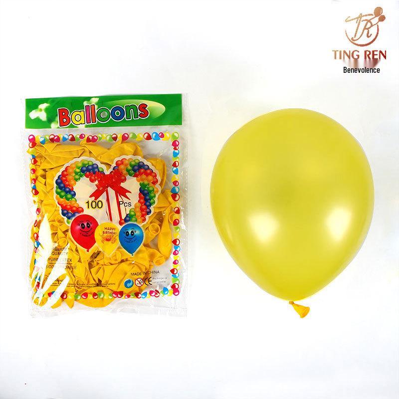100-Pack Pearlescent 10-inch Latex Balloons for Birthday & KTV Decor