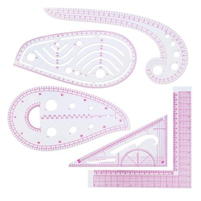 4-7Pcs/set French Metric Curve Ruler Kit Measure Tailor Ruler Drawing Template Sewing Accessories Clothing Pattern DIY Tool